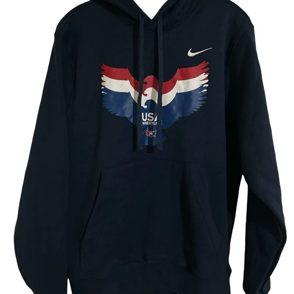 Boys Nike Navy Hoodie with USA Eagle Graphic
